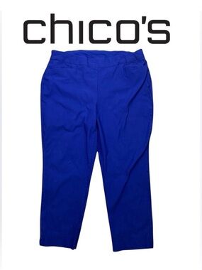 Chico’s Stretch Waist Cobalt Blue Pants 
Size 16